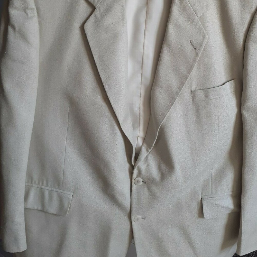 Hardy Amies Beige Blazer R 50 Big & Tall 100% Silk Work Special Occasion Casual